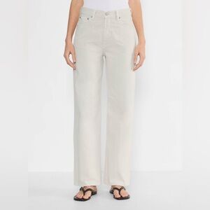 TNA Aritzia Cream ivory Wide Leg Jeans size 00 women 100% cotton